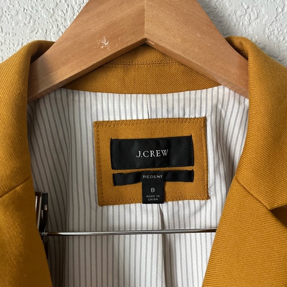 J. Crew dark amber mustard regent wool Blazer Classic Tailored Style 8 academia - Picture 3 of 6